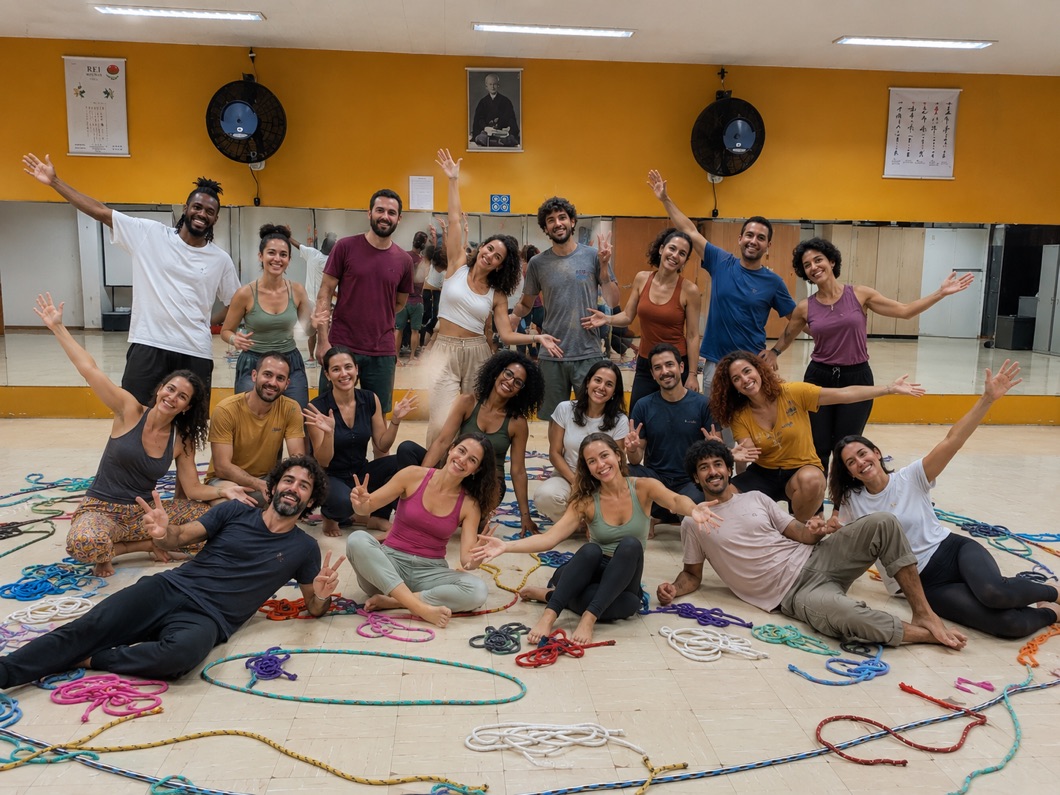 Turma da formação em Psicomotricidade Relacional Psicodinâmica em vivência prática